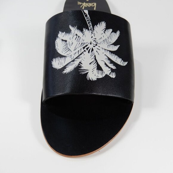 Beek Mockingbird Palm Flat Slide SANDALS Size 8 Black Leather NEW - Picture 8 of 14
